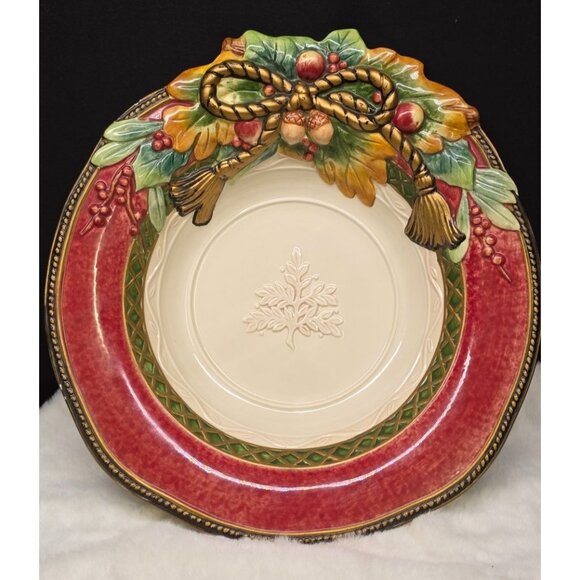 Vintage Fitz & Floyd Holiday Solstice 13" Holiday Decorative Serving Bowl - Picture 1 of 7